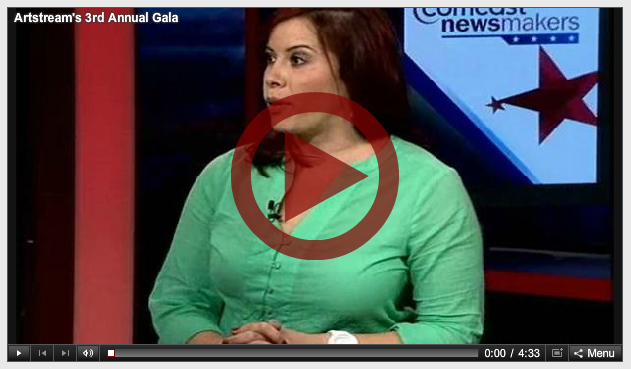 Aisha Salem in a green top being interviewed