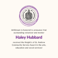 ArtStream volunteer receives community service award